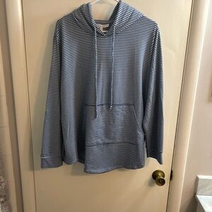 Blue Striped Hoodie Shirt